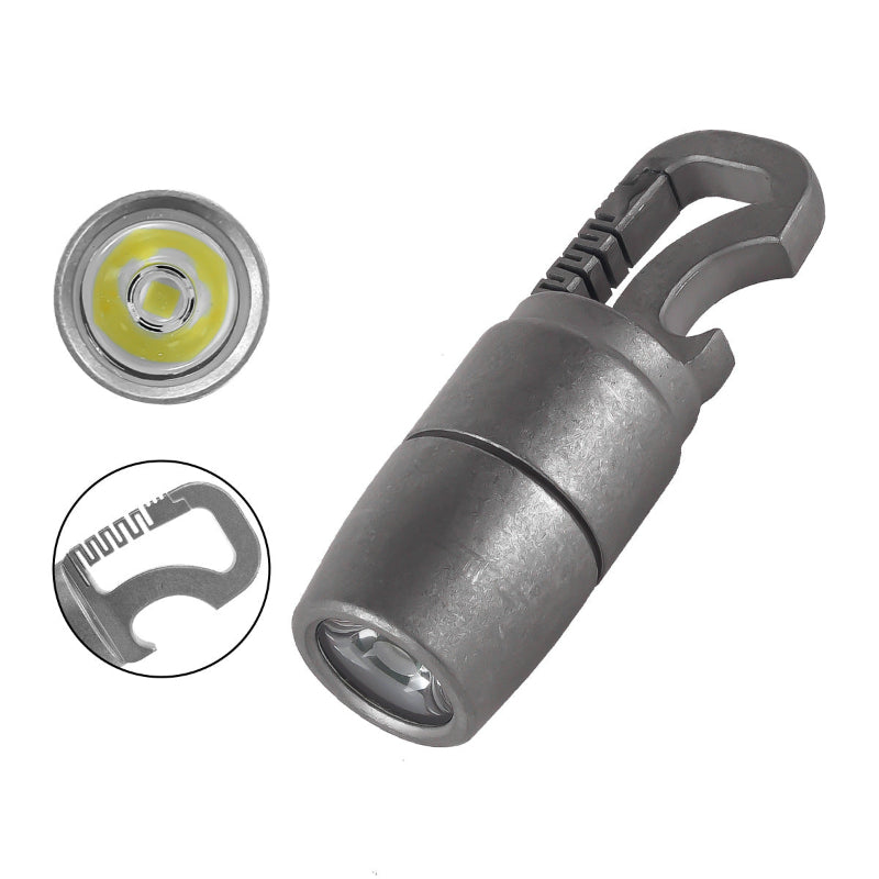 Titanium Alloy Keychain Mini Flashlight Light LED Multifunctional Bottle Opener