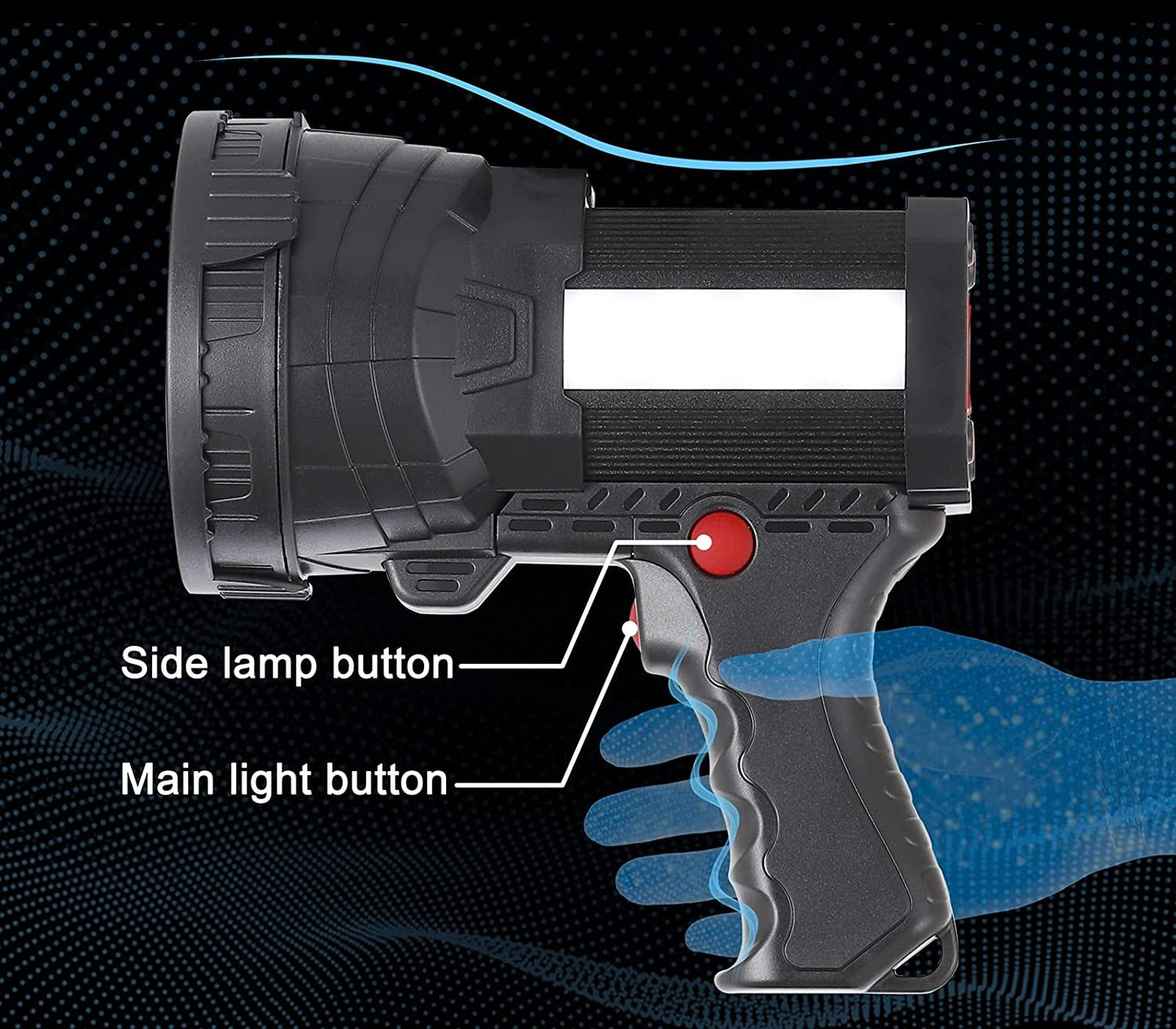 180000 LED Flashlight Rechargeable Spotlight